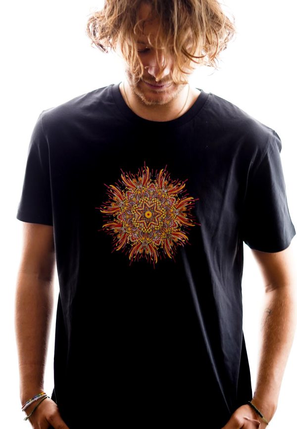 Moso Store Fire Mandala T-Shirt Black