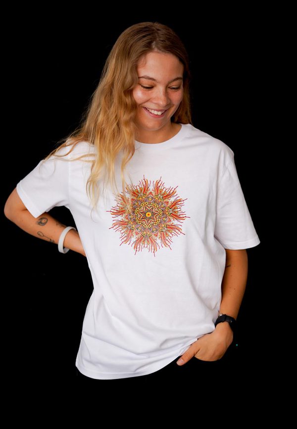 Moso Store Fire Mandala T-Shirt White
